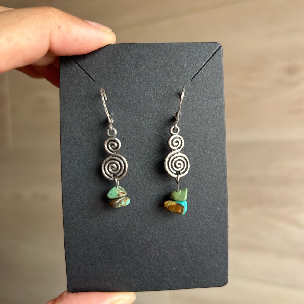 Turquoise Dangle Earrings - Picture 3 of 7